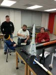 Members with the rockets that were brought for show and tell.
